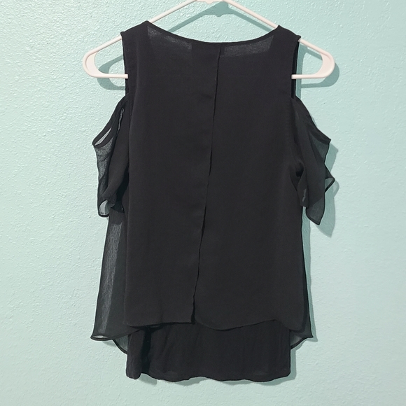 BCX Black Cold Shoulder Top S - Picture 3 of 5